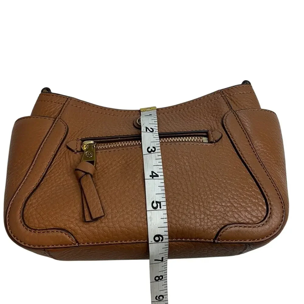 Tory Burch Light Camel Brown Pebbled Leather Crossbody Bag w/ Gold Hardware NWOT